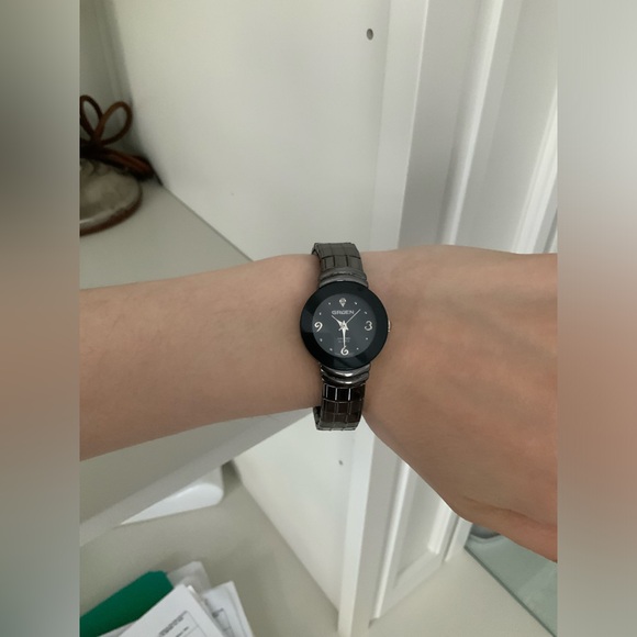 Vintage GRUEN Dimond Ladies Watch Black Tone Stretch Band in original box GU5015 - Picture 11 of 16